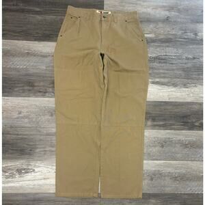 Vintage 90s Tommy Hilfiger Khaki Tan Mens 36x33 Double Knee Utility Canvas Pants